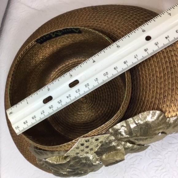 VTG Gold Fancy Doll Mannequin Stuffed Animal Derby Hat by Ann Marie Small - Picture 8 of 14